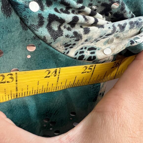 Animal Print Sequin Top Y2K Glam 2000s Grunge Vintage Indie Sleaze 2X - Picture 6 of 6